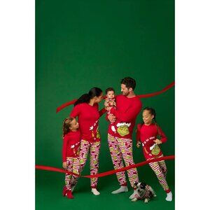 The Grinch Men’s Matching Family Pajama Set, 2-Piece, Size XL RED MULTICOLOR NWT